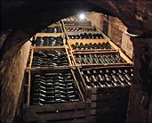 Champagne aging in cellar
