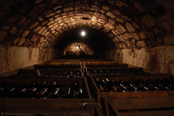 Champagne aging in cellar