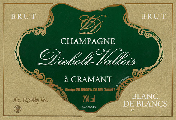 Etiquette Champagne Diebolt-Vallois Blanc de Blancs