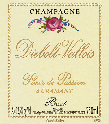 Etiquette Champagne Diebolt-Vallois Fleur de Passion